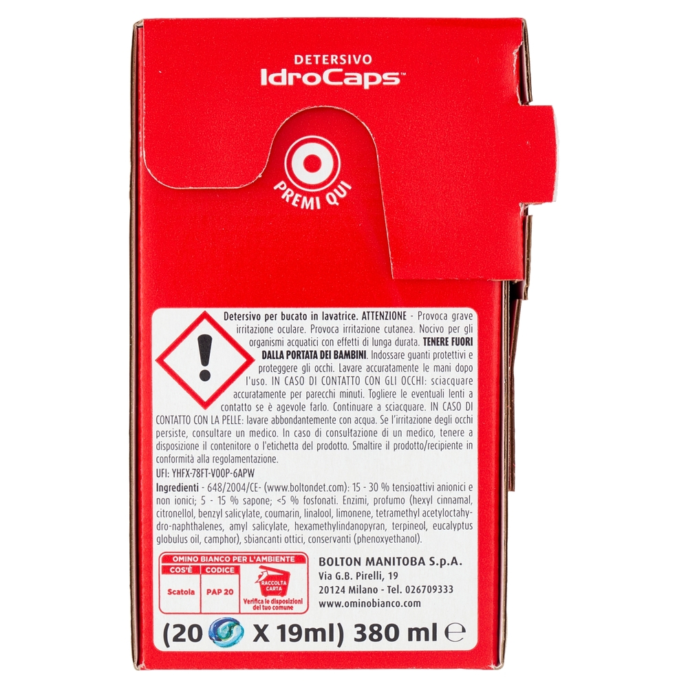 Omino Bianco Detersivo IdroCaps Igiene+ Freschezza Alpina 20 x 19 ml